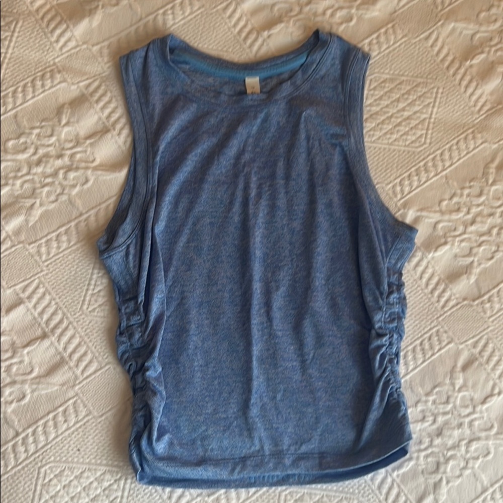 Blue Sleeveless Lululemon Ruched Top
